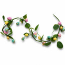 Set of 2 Easter Egg and Leaf Garland With Pastel Speckled Eggs Spring Hanging Decor 6.6 Inches Tall