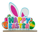 Happy Easter Wooden Standalone Tabletop Cutout Decor