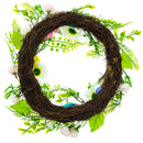 Easter Egg & Floral Wreath – Spring Door Decoration with Speckled Eggs & Flowers 13 Inches