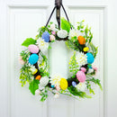 Easter Egg & Floral Wreath – Spring Door Decoration with Speckled Eggs & Flowers 13 Inches