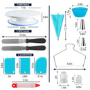 11in Rotating Cake Turntable 108Pcs Cake Decorating Supplies Kit Revolving Cake Table Stand Base Baking Tools