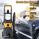 4200PSI 1.85GPM 1800W Electric Pressure Washer High Pressure Cleaning Machine Portable Car Power Washer with Spray Gun 4 Nozzles Foam Cannon Holders f