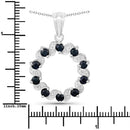 1.30 Carat Genuine Blue Sapphire and White Topaz .925 Sterling Silver Pendant