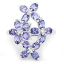 2.89 Carat Genuine Tanzanite .925 Sterling Silver Ring