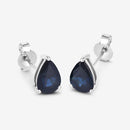 1.60 Carat Genuine Blue Sapphire 10K White Gold Earrings