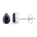 1.60 Carat Genuine Blue Sapphire 10K White Gold Earrings