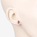 1.60 Carat Genuine Ruby 10K Yellow Gold Earrings