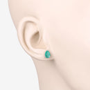 1.30 Carat Genuine Zambian Emerald 10K White Gold Earrings