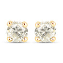1.01 Carat Genuine LB Diamond 14K Yellow Gold Earrings