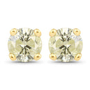 0.95 Carat Genuine LB Diamond 14K Yellow Gold Earrings