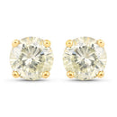 1.24 Carat Genuine LB Diamond 14K Yellow Gold Earrings