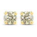 0.92 Carat Genuine LB Diamond 14K Yellow Gold Earrings