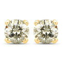 0.98 Carat Genuine LB Diamond 14K Yellow Gold Earrings