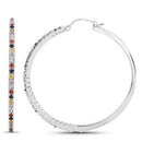 2.24 Carat Genuine Multi Sapphire .925 Sterling Silver Earrings