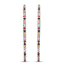 2.24 Carat Genuine Multi Sapphire .925 Sterling Silver Earrings