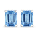 3.20 Carat Genuine Swiss Blue Topaz .925 Sterling Silver Earrings