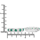 1.08 Carat Genuine Emerald and White Topaz .925 Sterling Silver Earrings