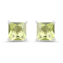 2.00 Carat Genuine Peridot .925 Sterling Silver Earrings