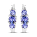 1.58 Carat Genuine Tanzanite .925 Sterling Silver Earrings
