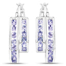 1.40 Carat Genuine Tanzanite .925 Sterling Silver Earrings