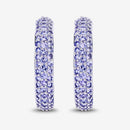 3.06 Carat Genuine Tanzanite .925 Sterling Silver Earrings