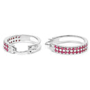 2.20 Carat Genuine Ruby .925 Sterling Silver Earrings