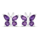 1.00 Carat Genuine Amethyst .925 Sterling Silver Earrings