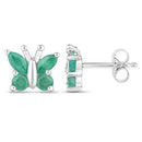0.88 Carat Genuine Emerald .925 Sterling Silver Earrings