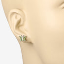 1.00 Carat Genuine Peridot .925 Sterling Silver Earrings