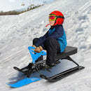 Kids Snow Sand Grass Sled w/ Steering Wheel and Brakes