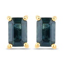 0.80 Carat Genuine Blue Sapphire 14K Yellow Gold Earrings