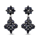 3.33 Carat Genuine Blue Sapphire .925 Sterling Silver Earrings