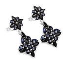3.33 Carat Genuine Blue Sapphire .925 Sterling Silver Earrings