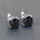 3.08 Carat Genuine Black Diamond 14K White Gold Earrings