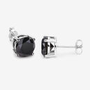 4.91 Carat Genuine Black Diamond 14K White Gold Earrings