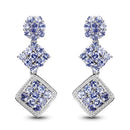 4.92 Carat Genuine Tanzanite .925 Sterling Silver Earrings