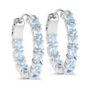 3.80 Carat Genuine Blue Topaz .925 Sterling Silver Earrings