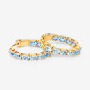 3.80 Carat Genuine Blue Topaz .925 Sterling Silver Earrings