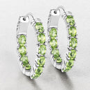 3.40 Carat Genuine Peridot .925 Sterling Silver Earrings