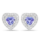 1.18 Carat Genuine Tanzanite & White Topaz .925 Sterling Silver Earrings