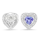 1.18 Carat Genuine Tanzanite & White Topaz .925 Sterling Silver Earrings