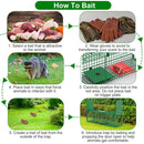 38in 2 Door Live Animal Cage Trap For Animals Under 18LBS Easy To Setup Humane Galvanized Iron Trap Cage For Raccoons Armadillos Groundhogs Muskrats O