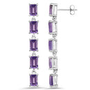 5.50 Carat Genuine Amethyst .925 Sterling Silver Earrings