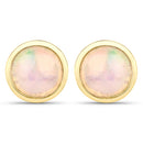 1.00 Carat Genuine Ethiopian Opal .925 Sterling Silver Earrings