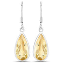 10.04 Carat Genuine Citrine .925 Sterling Silver Earrings