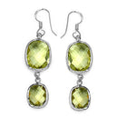 25.74 Carat Genuine Lemon Quartz .925 Sterling Silver Earrings