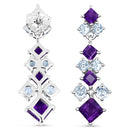 4.94 Carat Genuine Amethyst & Blue Topaz .925 Sterling Silver Earrings