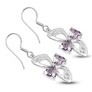 4.06 Carat Genuine Pink Amethyst & White Topaz .925 Sterling Silver Earrings