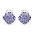 3.14 Carat Genuine Tanzanite .925 Sterling Silver Earrings