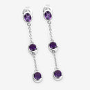 2.04 Carat Genuine Amethyst .925 Sterling Silver Earrings
